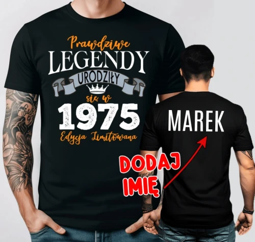 Męska koszulka z imieniem na 50 urodziny