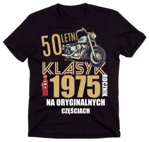KOSZULKA CZARNA NA 50 letni klasyk 1975.webp