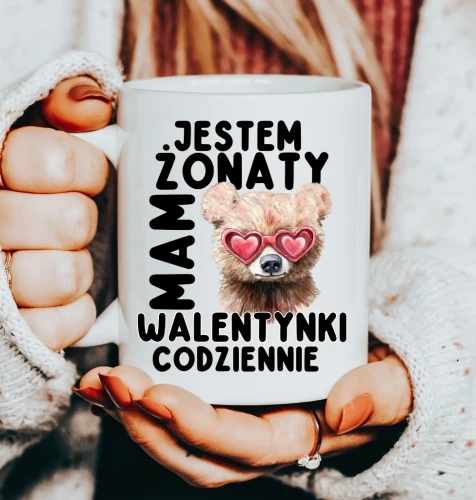 kubek na walentynki jestem żonaty mam walentynki codziennie.webp