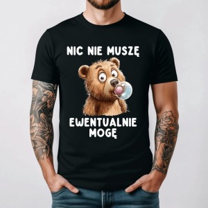 Męska koszulka na prezent - nic nie muszę ewentualnie mogę.jpg