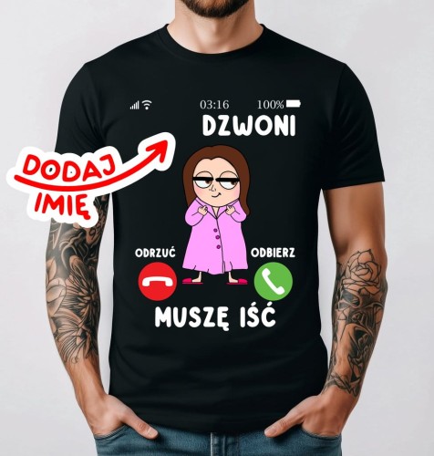 Koszulka dla męża na walentynki z imieniem żony/dziewczyny/narzeczonej - brunetka