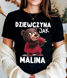 koszulka damska z napisem dziewczyna jak malina.webp