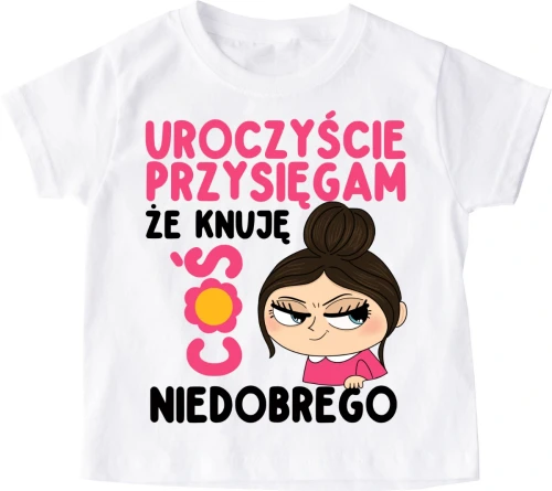 koszulka dziecięca uroczyście przysięgam że knuję coś niedobrego.webp