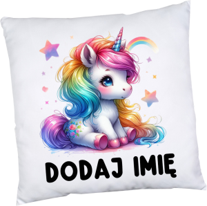 Poduszki z imieniem dla koleżanek z klasy na dzień kobiet wzór unicorn 