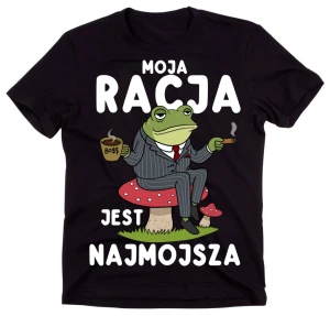 czarna koszulka męska moja racja hjest najmojsza.webp