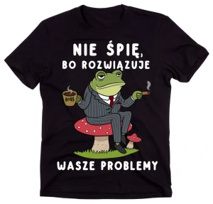 czarna koszulka męska dla szefa nie śpię bo rozwiązuje.webp