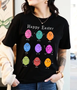 KOSZULKA NA WIELKANOC HAPPY EASTER Z JAJKAMI.webp