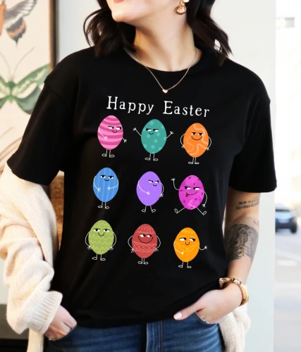 KOSZULKA NA WIELKANOC HAPPY EASTER Z JAJKAMI.webp