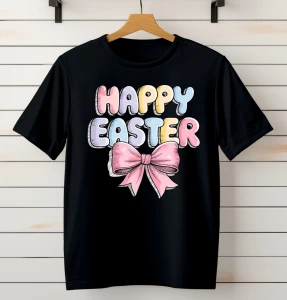 KOSZULKA NA WIELKANOC HAPPY EASTER Z KOKARDKĄ.webp