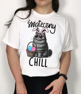 KOSZULKA BIAŁA WIELKANOC ŚWIATECZNY CHILL.webp