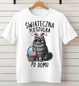 KOSZULKA ŚWIĄTECZNA KOSZULKA PO DOMU KOT.webp
