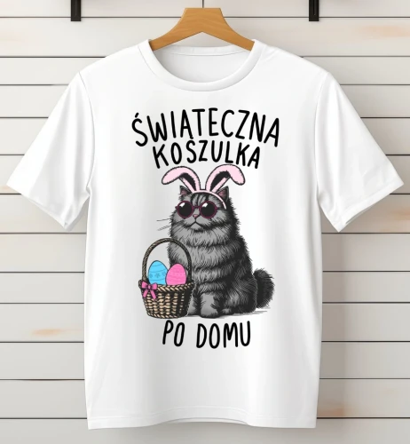 KOSZULKA ŚWIĄTECZNA KOSZULKA PO DOMU KOT.webp