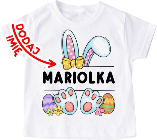Koszulki z króliczymi uszkami i imieniem na wielkanoc do przeszkola.jpg