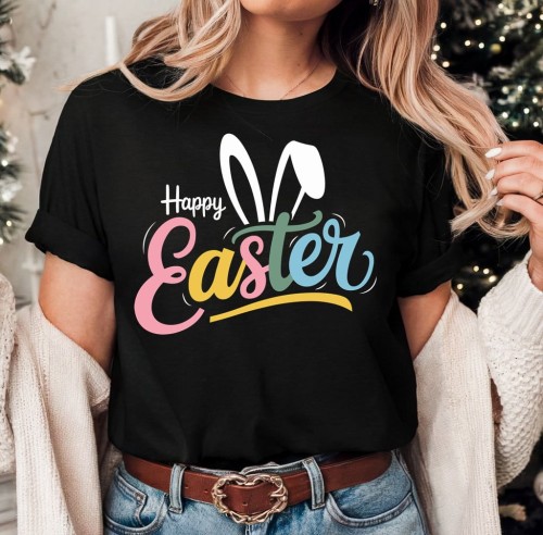 Czarna koszulka Happy Easter.jpg