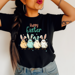 Koszulka na Wielkanoc HAPPY EASTER Z kurczaczkami 