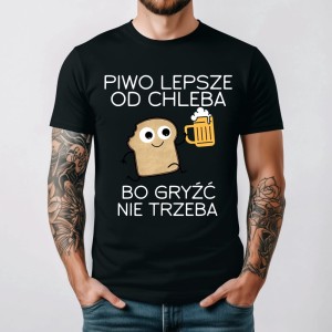 Koszulka dla piwosza na prezent piwo lepsze od chleba 