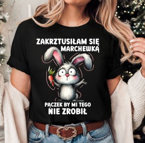 Śmieszna koszulka na Wielkanoc z nadrukiem 