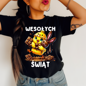 Koszulka na Wielkanoc - wesołych świąt z kurczaczkiem