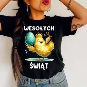 Koszulka na Wielkanoc - wesołych świąt z kurczaczkiem