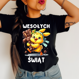 Koszulka na Wielkanoc - wesołych świąt z kurczaczkiem
