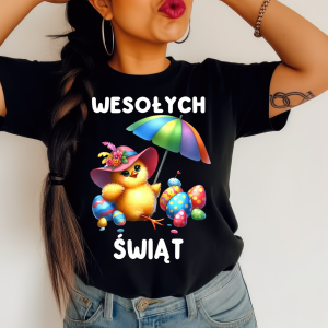 Koszulka na Wielkanoc - wesołych świąt z kurczaczkiem