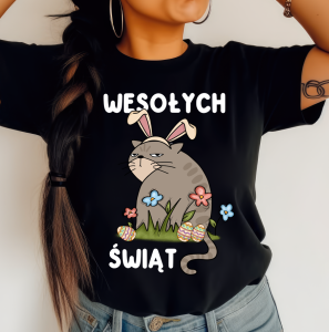 Koszulka na Wielkanoc - wesołych świąt z śmiesznym zajączkiem