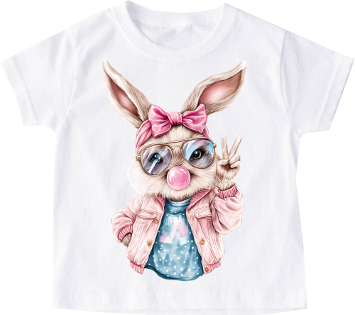 Koszulka z zajączkiem dla dziewczynki - wzór bunny44