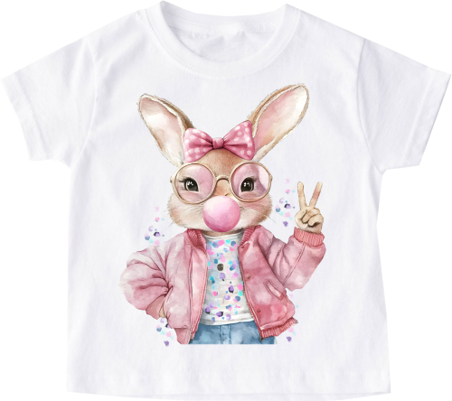 Koszulka z zajączkiem dla dziewczynki - wzór bunny46