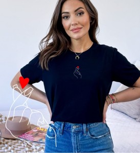 CZARNA Koszulka  z modnym printem 