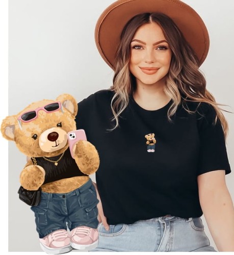 Czarna damska koszulka z fajnym printem.jpg