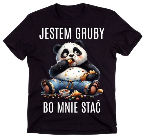 ŚMIESZNA MĘSKA KOSZULKA Z  NAPISEM JESTEM GRUBY BO MNIE STAĆ.jpg