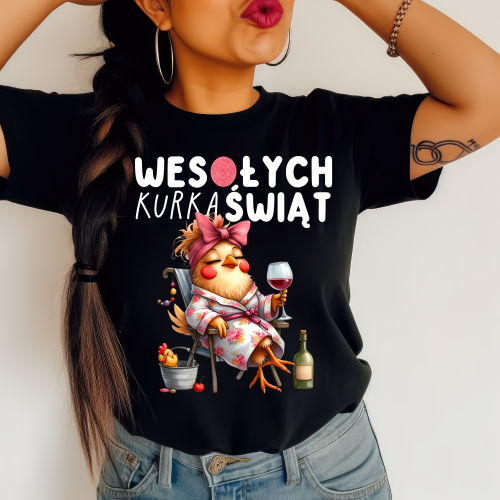 ŚMIESZNA KOSZULKA NA WIELKANOC - WESOŁYCH KURKA ŚWIĄT.png
