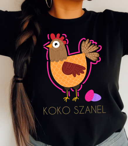 Koszulka damska koko z kurką na Wielkanoc b.png