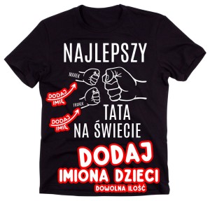 Koszulka dla taty z rączkami dzieci - NAJLEPSZY TATA NA ŚWIECIE b.jpg