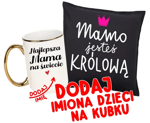 Zestaw prezentów dla mamy - poduszka oraz kubek.webp