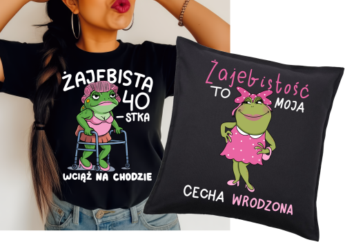 Zestaw prezentowy na 40 urodizny , koszulka opraz poduszka z nadrukiem.png