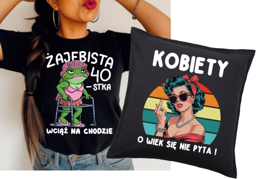 Zestaw prezentowy na 40 urodizny , koszulka opraz poduszka z nadrukiem.png