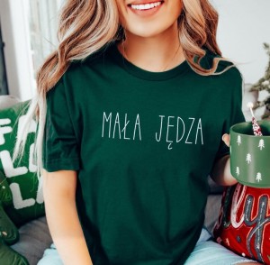 Zielona damska koszulka z napisem 