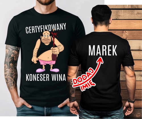 Śmieszna koszulka męska koneser wina.jpg