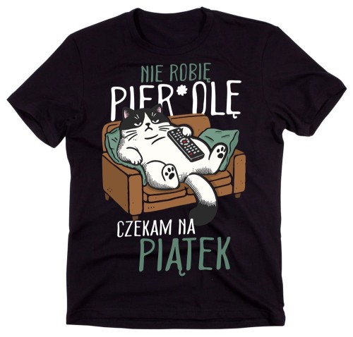 Śmieszna męska koszulka - czekam na piątek.jpg