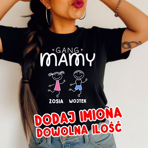 Koszulka dla Mamy z imionami dzieci - GANG MAMY