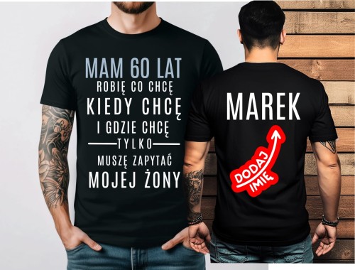 Personalizowana Koszulka na 60 urodziny z imieniem - MAM 60 LA