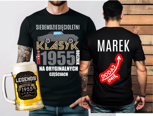 Koszulka na 70 urodziny -  SIEDEMDZIESIĘCIOLETNI KLASYK 1955.jpg