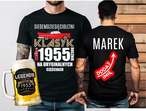 Koszulka na 70 urodziny -  SIEDEMDZIESIĘCIOLETNI KLASYK 1955.jpg