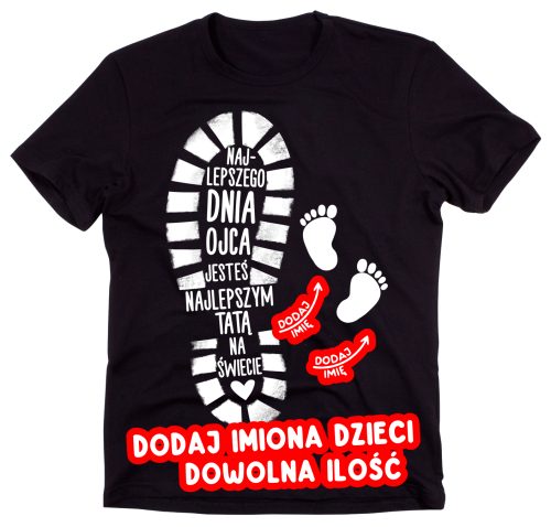 Personalizowana Koszulka DLA TATY - z imionami dzieci przy małych stópkach ! -MOŻESZ DODAĆ DOWOLNĄ ILOŚĆ DZIECI/STÓP