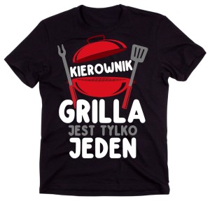 Koszulka na prezent z nadrukiem KIEROWNIK GRILLA JEST TYLKO JEDEN