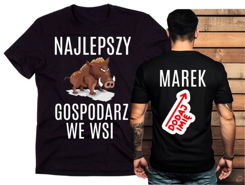 Koszulka dla Taty Rolnika z imieniem - NAJLEPSZY GOSPODARZ WE WSI