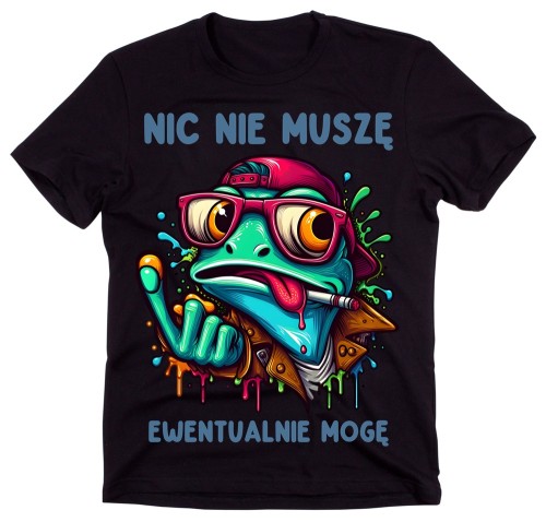 śmieszna męska koszulka - NIC NIE MUSZĘ EWENTUALNIE MOGĘ.jpg