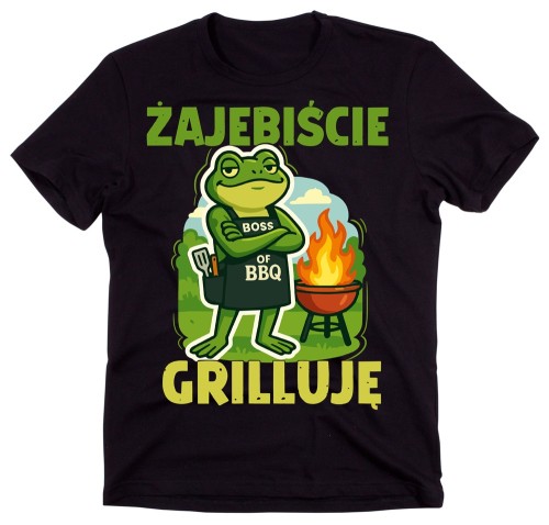 Śmieszna męska koszulka na prezent - żajebiście grilluję.jpg