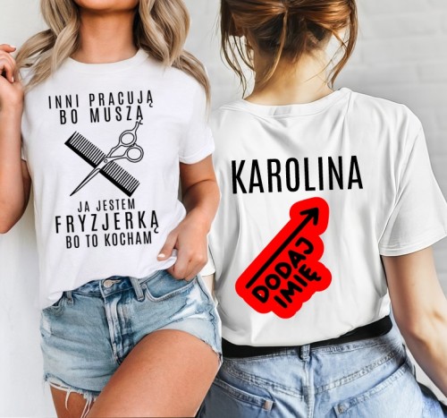 Koszulka dla fryzjerki z imieniem
